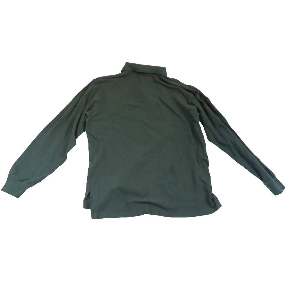 Polo Ralph Lauren Shirt Mens XL Green Long Sleeve Pique Cotton Classic Pony Logo